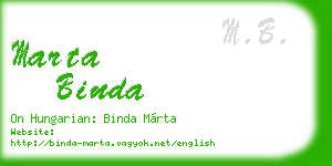 marta binda business card